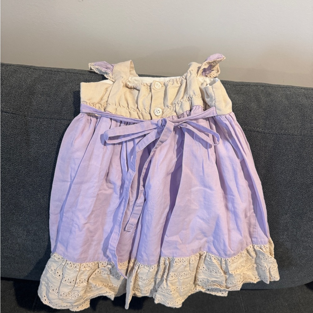 Well Dressed Wolf Heirloom Lavender Purple and Cream Sleeveless Dress 24M - Picture 2 of 4